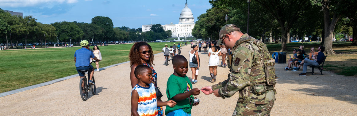 DC National Guardsman Stops Assault at the National Mall